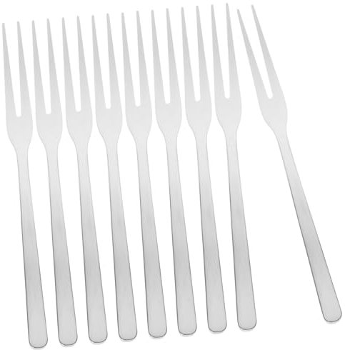 SOLUSTRE 8pezzi Forchette Piccole in Acciaio Inox Per Antipasti e Dessert Forchette Da Menù Per Insalata Di Frutta e Feste
