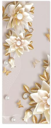 3D Tür Wandaufkleber Bunte Blumen Fototapete Türfolie Poster Tapete Aufkleber DIY Selbstklebende Wandbild PVC Wasserdichte Tapete B100 x H200cm