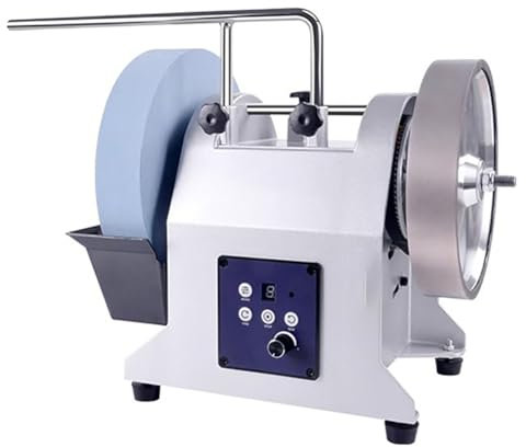 TT-YEC Double Grinding Wheel Electric Knife Sharpener, Small Household Water-Cooled Knife Sharpener, Low-Speed Water-Polishing Machine, Two-Way Dry/Wet Knife Sharpener,C