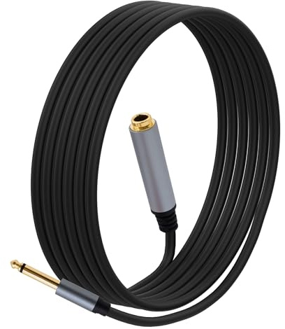 YARCHONN 1/4 Inch TS Extension Cable,3M 6.35mm Mono Male to Female Quarter Inch Connectors Audio Extension Cable Cord for Amplifiers,Headphone Guitar Instruments -9.8FT