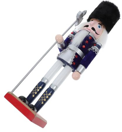 Garneck Figurine de Casse Noisette pour Décoration de Noël Poupée Traditionnelle de Soldat avec Bleue pour Décor de Fête et Table de Fête Accessoire