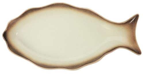 TOGEVAL Piatto Ceramica Giapponese Forma di Pesce Vassoio Multiuso per Snack Dessert e Steak Grande e Facile da Pulire per Casa e Ristorante Design Elegante Color Autunnale