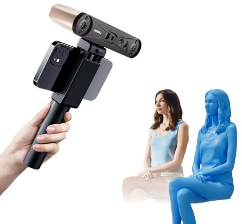 Revopoint Inspire 2 3D-Scanner für 3D-Druck, bis zu 0,03 mm Präzision, Mehrstrahl-Laser & Strukturiertes Licht, Scannen im Freien & Kabelloses Scannen, Vollfarbscans, Optischer Zoom, 190g, Premium