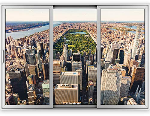 murando - Fototapete Vlies Poster Fensterblick, 210x150 cm, Schlafzimmer | Full HD Druck, 3D-Effekt, lichtbeständige Farben, ideal fürs Wohn- oder Schlafzimmer, schnelle Montage, lichtbeständig, edel