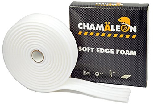 Kameleont mjuk tejp 13 mm x 20 m, vit, 90 °C, skum, kantskum, mjukt EDGE-skum, skumband, skumtejp för billack, lackerare, lackeringstejp