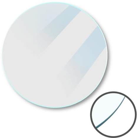 Euro Tische Glasplatte und Tischplatte in 40cm Rund Gestalt, Glasboden mit 6mm ESG Sicherheitsglas, Perfekt Geeignet als Tischplatte, Bodenplatte (Klar Glas)