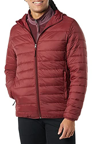 Amazon Essentials Hombre Chaqueta Acolchada con Capucha, Plegable, Ligera y Resistente a la Lluvia