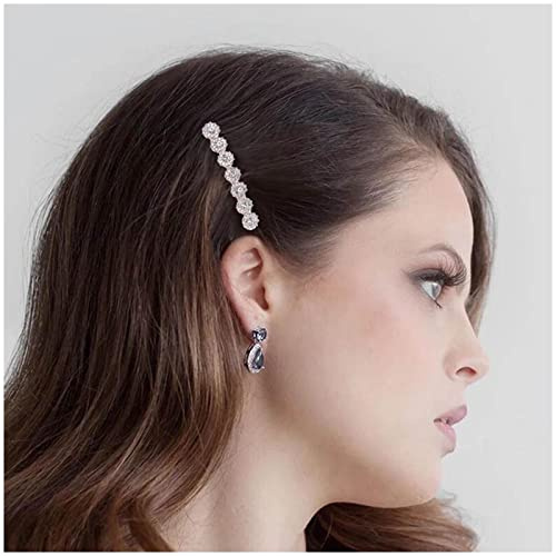 Cimenexe Bohemian Strass Clip Haarspange Kristall Haarspange Gold Cz Haarnadeln Clips Strass Blume Kopfbedeckung Braut Dekorativer Haarschmuck für Frauen und Mädchen Geschenke