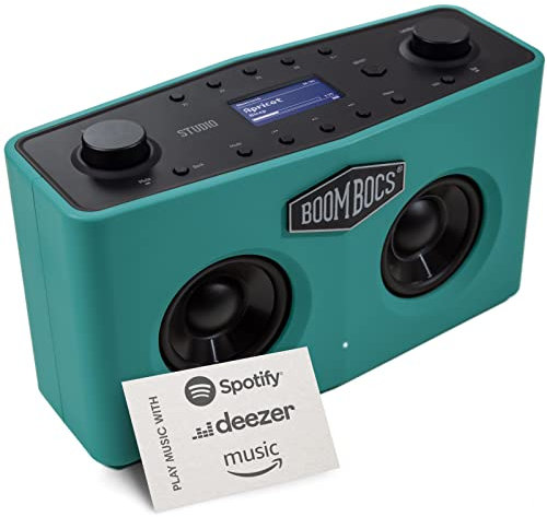 BoomBocs Internet Radio WiFi, Wireless Portable Bluetooth Speaker, Direct Streaming to Spotify, Deezer & Amazon Music - Green