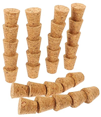 30 Stück Kegelförmige Flaschenverschlüsse für Weinflaschen | Selbstgemacht Kork, Kleine Korken, Flaschen Holzstopfen, Flach, Ersatzkorken, Flaschenstopfen Weinflaschen, Oktoberfest Feier