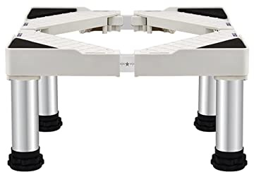 Waschmaschine Sockel Verstellbare Höhe (24-27cm) Rostfreier Stahl Podest für Waschmaschine Trockner Kühlschrank Gefrierschrank Waschmaschinen Untergestell Verstellbare Breite 42–65 cm