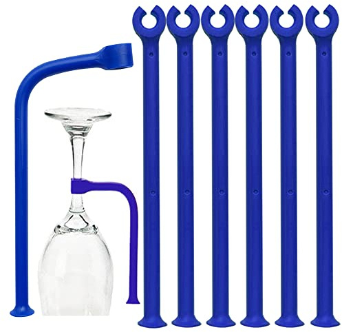 YouU 21cm Neu Geschirrspüler Weinglas Schutz Tether Silikon Geschirrspüler Befestigung Küche Gadget Clip (Blau/8 Stück)