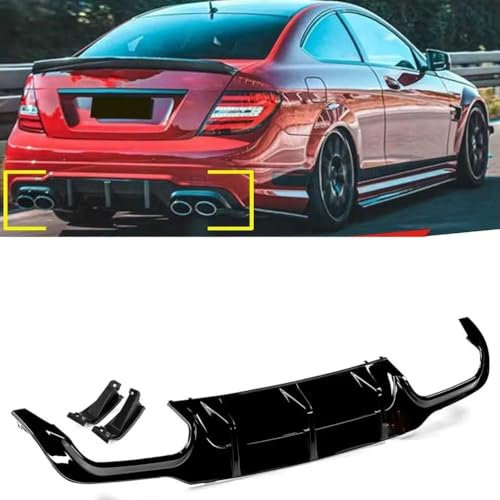 THOMIX Auto Heckstoßstange Diffusor für Mercedes Benz C Class W204 C204 Sedan C63 Coupe 2012-2015,Spoilerlippe Heckdiffusor,Auto Heckspoiler Heckstoßstange Lippe Hecklippe des Fahrzeugs Auto Zubehör