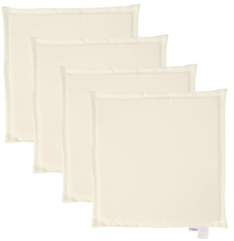 vidaXL Garten Sitzkissen 4 STK., Stuhlkissen mit Schaumstoff, Stuhlauflage für Gärten Terrasse Wohnzimmer, Sitzauflage, Creme Quadratisch Polyester