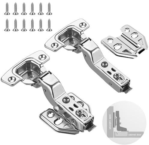 2 Stück Schranktür Scharnier, Abnehmbar Schrank Scharniere, Innenanschlag 110° Topfscharnier, Soft Close Schrankscharnier, Topfband 35mm mit Schrauben, Möbelscharniere für Schranktüren, Kleiderschrank