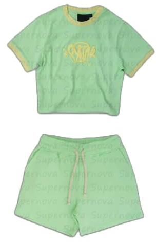 LaoZan Completo Estivo con Stampa Syna World, T-Shirt e Short, Abbigliamento Streetwear