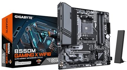 GIGABYTE B550M Gaming X WIFI6 Motherboard, unterstützt AMD AM4 Ryzen 5000 Prozessoren, Micro-ATX, DDR4, 2X M.2, PCIe 4.0, WIFI6, 1GbE LAN, EZ-Latch