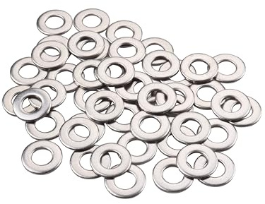 Gendewiner Arandelas M3 M3 x 7 x 0,5 mm de diámetro exterior grande liso ancho de metal redondo plano espaciador arandela de reparación 304 arandelas de acero inoxidable (paquete de 50) para tornillos