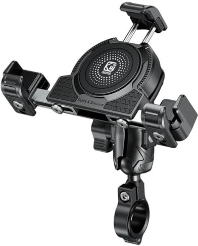 HJTEDHE Handyhalter Fahrrad Motorrad-Telefonhalterung, Vibrationsdämpfer, Blockiert Nicht Die Kamera, Diebstahlschutz, Motorrad-Telefonhalter, Lenkerhalterung Für 5,4-7,2 Zoll Telefone(Black)