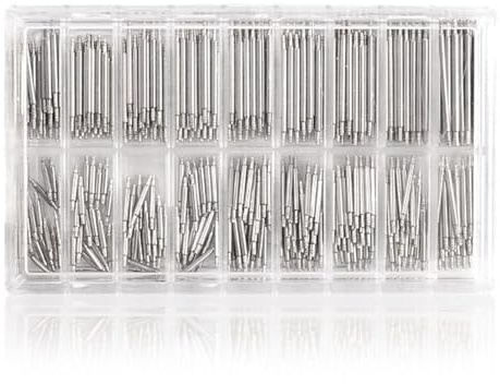 DOSERTY 8 mm-25 mm in acciaio inox asta a molla cinturini per orologi bracciali perno di collegamento per smartwatch accessori kit perni a molla assortimento in acciaio inossidabile pollici per