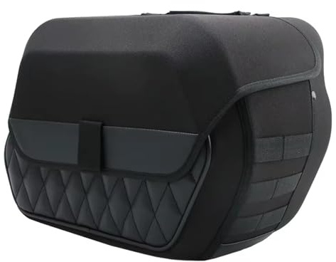 AWIGMLKLS Tail Bag Expandable for Softail for Fat Boy for FLFB 17-23 Saddlebag Motorcycle Waterproof Leather PE Side Bag 19.5L Luggage Carrying Right