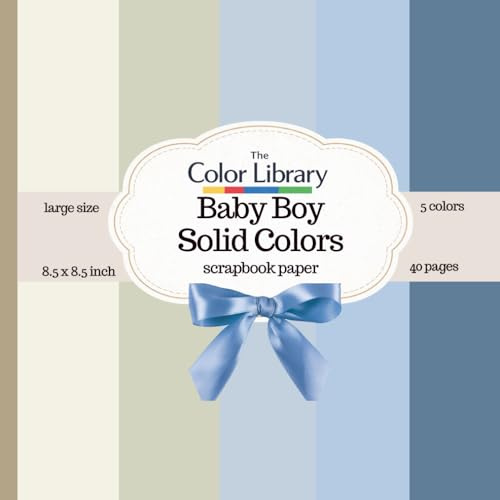 Baby Boy Solid Colors Scrapbook Paper: 20 Double-Sided Sheets (40 Usable Pages), 5 Soft Pastel Shades, Smooth Square 8.5 x 8.5 Craft Backgrounds for ... Card Making, Journaling & DIY Subtitle