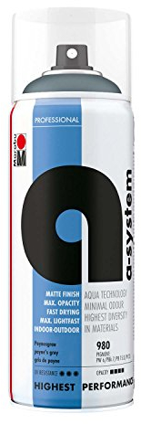 Marabu 21200018980 - A - System paynesgrau, Premium Sprühfarbe, durch Wasserbasis kaum Geruchsbelastung, schnelle Trocknung, für Innen und Außen, hohe Farbbrillanz, speichelecht, 400 ml