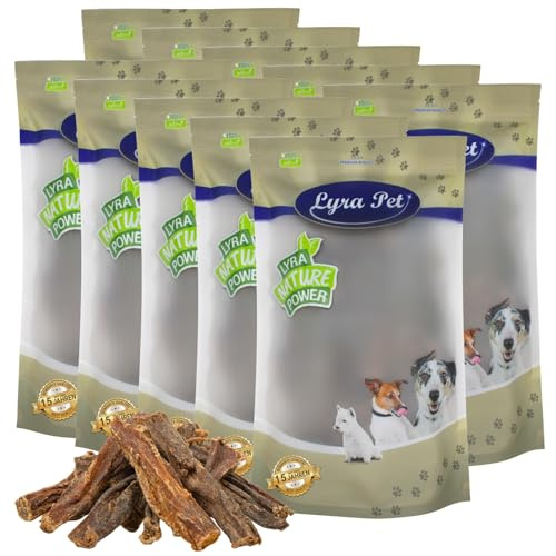 Lyra Pet® 10 kg Rinderdörrfleisch getrocknet - Kausnack für Hunde Leckerli | Naturbelassener Kauartikel vom Rind – Proteinreiches Leckerli – Herzhaft & gut verträglich – Schonend getrocknet