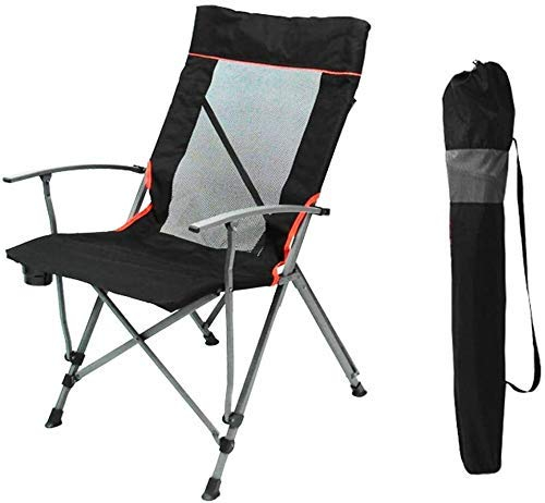 Silla de Campamento portátil, Silla Plegable con Respaldo Alto con Bolsa de Transporte y portavasos Transpirable y cómodo para Exteriores, Barbacoa, Senderismo, Picnic, Pesca, Festival, A