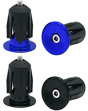 QitinDasen 2 Paar Lenkerstopfen Endstopfen, Fahrrad Lenker Endkappen, für Rennrad, MTB, BMX (Blau + Schwarz)