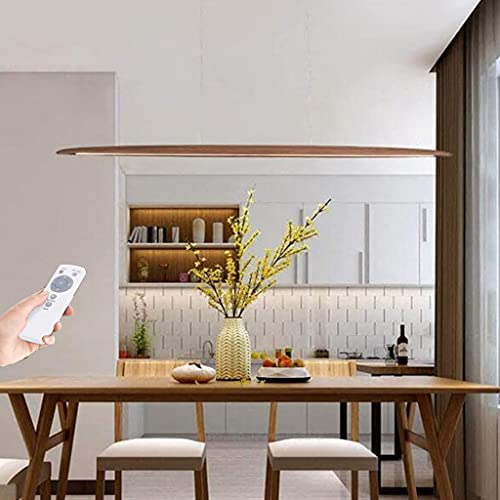 Kronleuchter LED Pendelleuchte Modern Dimmbar Hängeleuchte Aus Eiche Hängelampe Höhenverstellbar Fernbedienung Esstisch Lampe Esszimmer Wohnzimmer Innenleuchte Dekorative Deckenleuchte