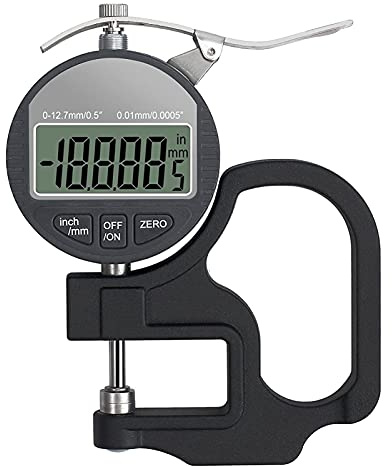 Strumento di Misura Calibro di Spessore Digitale 0-12.7mm Metropolitanatore elettronico Portatile Meter Metric di Pollici Metric con Display LCD preciso attrezzo (Size : 0.01mm/12.7mm)