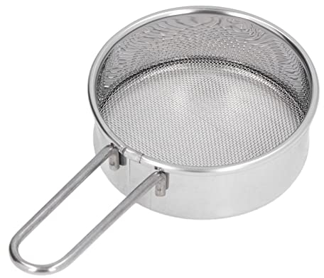 Acouto Mini Tamiz De Harina Redondo, Colador De Harina Profesional Pequeño De Malla 40 Fina De Acero Inoxidable 304 para Panaderías Caseras Y Pastelerías(Tamiz)