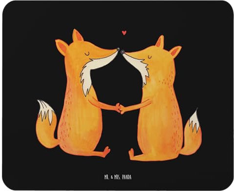 Mr. & Mrs. Panda Mauspad Füchse Liebe - Geschenk, Mausmatte, Mausunterlage, mausteppich, Ehefrau, Fuchs, Freundin, Mousepad, mousematte, Fox