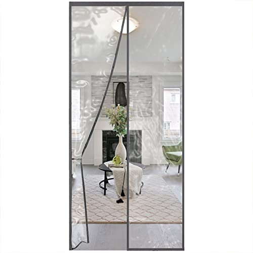 Magnet Thermo Türvorhang 100x200cm, Magnet Wärmeschutzvorhang für Türen, Kälteschutz und Wärmeschutz im Winter, Ideal für die Nutzung von Klimaanlagen im Sommer, Kinderleichte Klebemontage Ohne Bohren