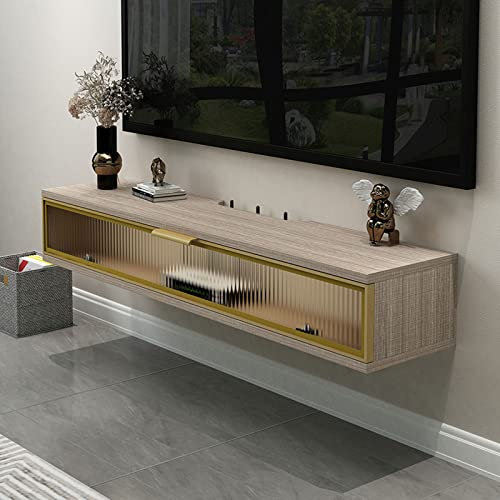 KOWJIFH Mobile Porta TV a Parete Scaffale Galleggiante Mensola a Muro Supporti TV Consolle TV Scheda TV Mensola TV Router Set Top Box Trofei Giocattolo CD Dvd Foto Libreria Armadio di stoccaggio