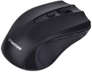 TEKMEE - Souris sans-Fil 2.4Ghz avec Mini Récepteur USB, Résolution du Capteur 1600dpi, Ambidextre, Souris Optique Ergonomique sans Fil Rechargeable, Nano-récepteur, USB pour Ordinateur Portable PC