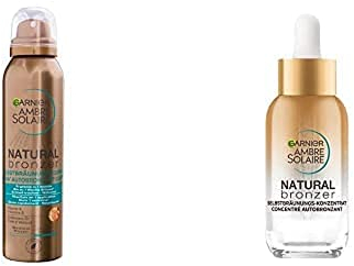 Garnier Ambre Solaire Selbstbräunungs Duo - Gesicht & Körper - Selbstbräuner Spray und Konzentrat, für Langlebige, natürliche Bräune
