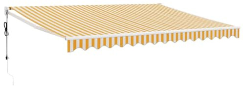 vidaXL Tenda Sole Automatica Retrattile Gialla e Bianca 4x3 m