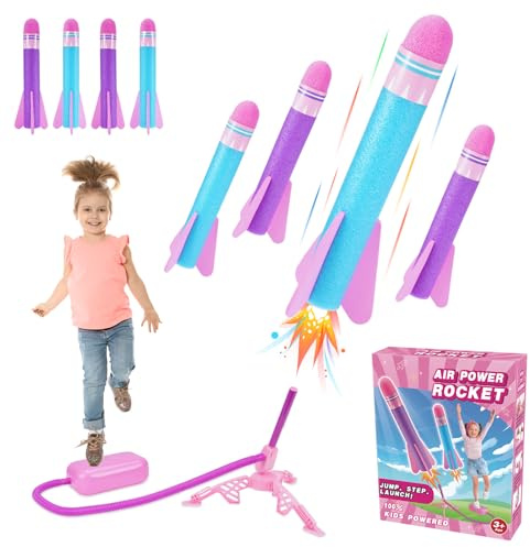 Anginne Boy Toys for 3-12 Years Old Boys, Kids Toys Garden Toys Boys Girls Gifts Age 3-9 Year Old Boys Toys Age 3-9 Outdoor Birthday Gifts for Kids Stomp Toy Rockets Garden Games Gifts for Kids, Pink