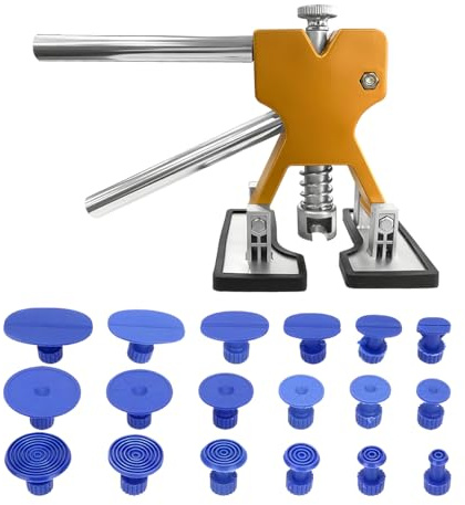 JNNJ Kit Riparazione delle Ammaccature Auto Vernice, Strumento del Kit di Rimozione delle Ammaccature con Linguette di Colla per Estrattore, per Riparare Ammaccature sulla Superficie Automobili Porte