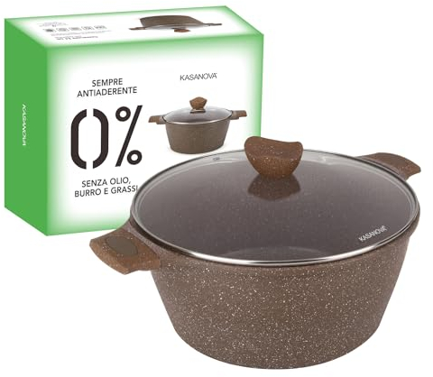 Casseruola 32 cm antiaderente 0 grassi con coperchio