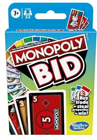 Monopoly Bid Card Game - Buy, Trade or Steal Properties to Win