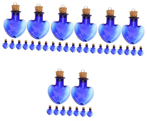 PRETYZOOM 40stücke Kleine Blaue Glasflaschen Mit Korkstopfen Miniatur Flaschen Für Bastelprojekte Aufbewahrung Und Dekoration Als Oder Party-goodies