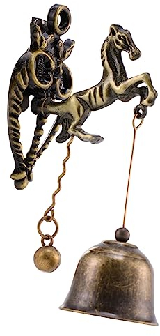Sosoport Türklingel Hängende Wandglocke Windspiel Pferdetürklingel Wohnaccessoires Gusseisen Klassische Dekoration Retro Magnetische Türklingel Antik Türglocke