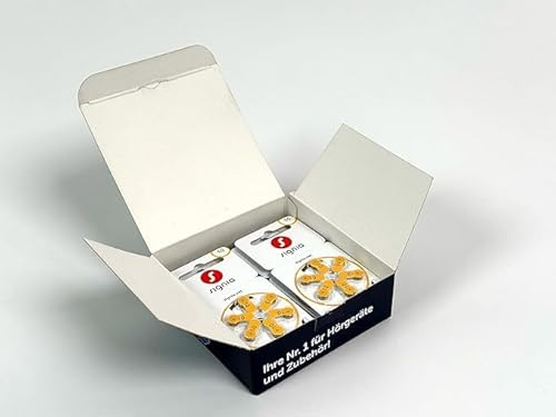 Siemens-Signia Hörgerätebatterien Typ 13 orange, Batterien für Hörgeräte 30 Stück Vorratspack, Made in Germany, inkl. GRATIS Reinigungstuch, Wireless Approved, quecksilberfrei