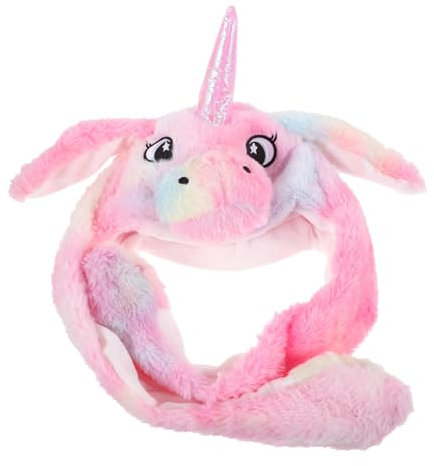 COSMEVIVI Plüsch Einhorn Hut Mit Beweglichen Ohren Süßes Tier-headwear Für Frauen Und Mädchen Für Kostümpartys Und Festivals Gemütliches Accessoire Für Jeden Anlass