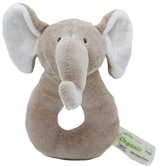 Cute Since 1999 Baby Handrassel - Bio-Baumwolle Baby Rassel - Geschenk für Neugeborene (Elefant)