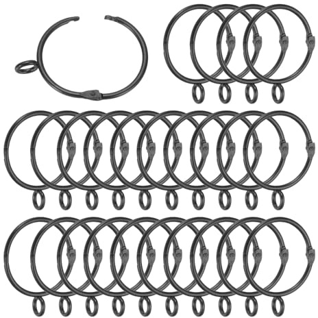 PATIKIL 25 Pcs Anillas para Cortina De 1.5 Pulgadas Anillas Metálicas Negro