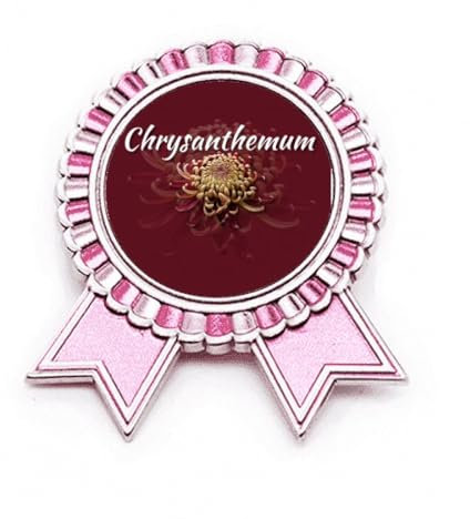 Spilla a forma di fiore di crisantemi, rosa, per vincitore, premio, Medio, Metallo